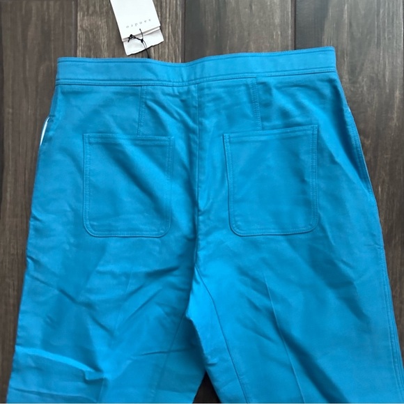 NWT Sandro Paris Straight Cut 7/8 Length Trousers in Blue Sz 6 - Picture 7 of 10